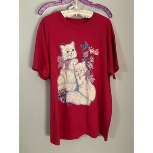 Vintage Screen Stars Best Graphic Hot Pink Nashville Cat T-Shirt XL